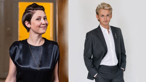 Sopranistin Verena Gropper (Eva) und der Tenor Robin Neck (Adam)