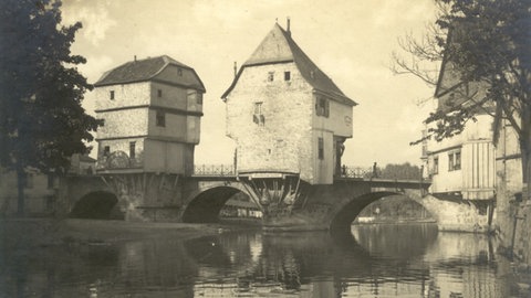 Die Brückenhäuser von Bad Kreuznach (Historische Fotografie)