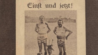 Reichspräsident Friedrich Ebert und Reichswehrminister Gustav Noske in Badehosen beim Bad in der Ostsee anlässlich der Eröffnung des Kinderheimes der PRO-Stiftung in Haffkrug, Schleswig-Holstein. Foto von Wilhelm Steffen.