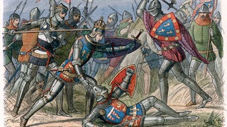 Schlacht von Crécy, Frankreich, August 1346 . Ein bedeutendes Gefecht im Hundertjährigen Krieg zwischen England und Frankreich.