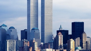 Skyline am Hudson River mit World Trade Center, 1997, New York City, USA, Nordamerika