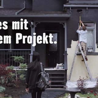 Szene aus dem Werbespot „Sag es mit Deinem Projekt“ von Hornbach, Herbstkampagne 2014.