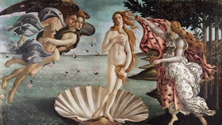 DIE GEBURT DER VENUS. Die Geburt der Venus. Öl auf Leinwand von Sandro Botticello, um 1486.