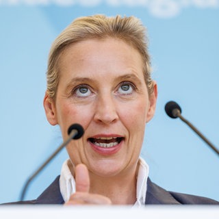 Alice Weidel (AfD), bei einem Statement der AfD 