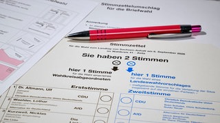 Stimmzettel zur Landtagswahl Sachsen-Anhalt 2026 