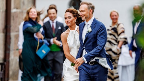 Franca Lehfeldt und Christian Lindner bei ihrer Hochzeit auf Sylt