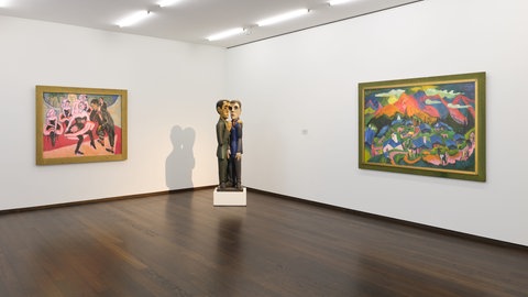 Kirchners Gemälde „Tanz im Varieté“ in der Ausstellung „Paarlauf“ im Kunstmuseum Basel.