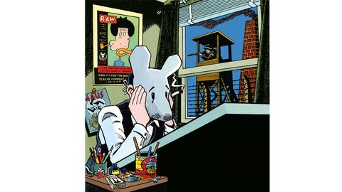 Zeichner Art Spiegelman in einem Selbstporträt als Maus im Stil seines bekannten "Maus"-Comics.