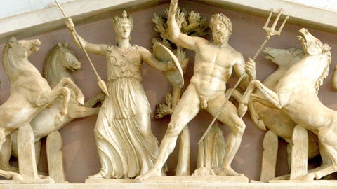 Rekonstruierter Giebel des Parthenon (Athen)