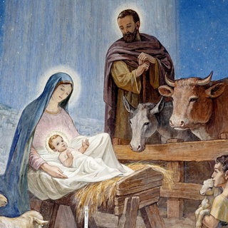 Christi Geburt, Fresko, Kapelle Der es-Siar, auf den Hirtenfelder