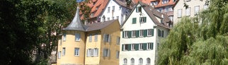 Neckar mit Gebäuden