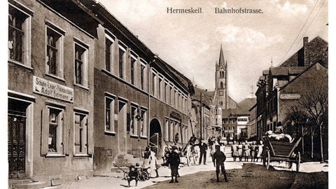 Die Bahnhofstraße von Hermeskeil 1920