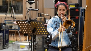 Proben beim SWR NEWJazz Meeting 2021 mit der Vibrafonistin Sasha Berliner