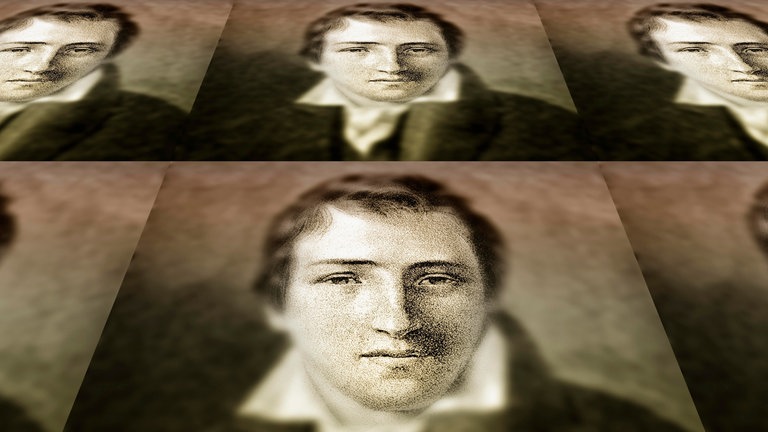 Historischer Druck, 1831, digital bearbeitet, Porträt von Heinrich Heine,  deutscher Dichter, Schriftsteller und Journalist, aus dem Bildatlas zur Geschichte der Deutschen Nationalliteratur, von Gustav Könnecke, 1887.