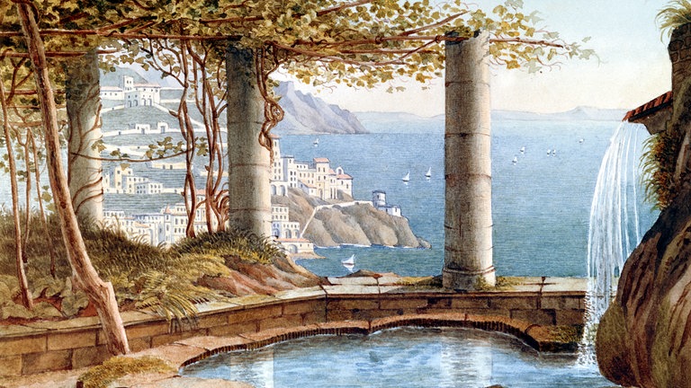 Aquarell 'Am Amalfi Mai', 1831 von Felix Mendelssohn