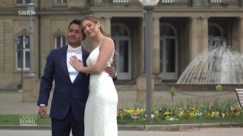 Frisch vermähltes Hochzeitspaar Valeria und Nelson