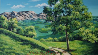 Berglandschaft mit Acrylfarben malen