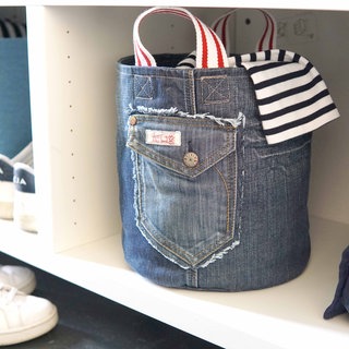 Aufbewahrungskorb aus alten Jeans