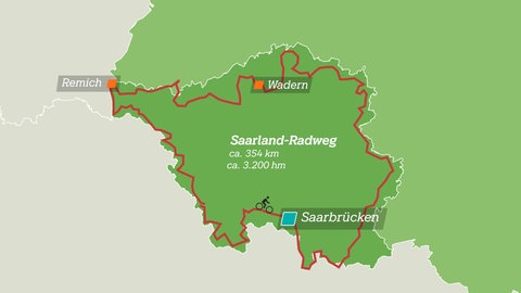 Karte "Saarland-Radwegr"