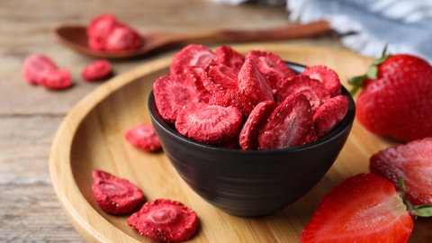 gefriergetrocknete Erdbeeren