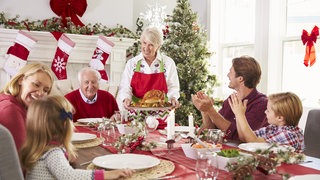 Weihnachtsessen in der Familie