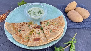 Gefüllte Fladen-Pfannenbrote „Aloo Paratha“