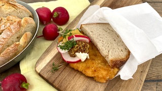 Schnitzelstulle mit Hähnchen 