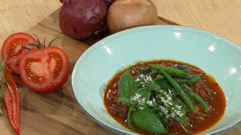 Chili con Carne mit grünen Bohnen