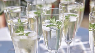 Alkoholfreier Holunderblüten-Spritz in Gläsern