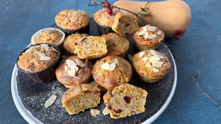Butternutkürbis-Muffins mit Ahornsirupglasur