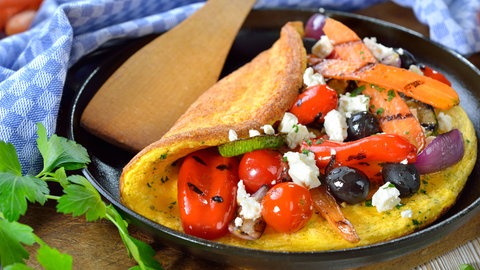 Omelett mit griechischem Gemüse