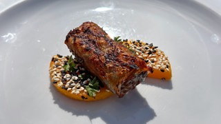 Vegane „Entenkeulen“ (Austernpilze im Reispapier)