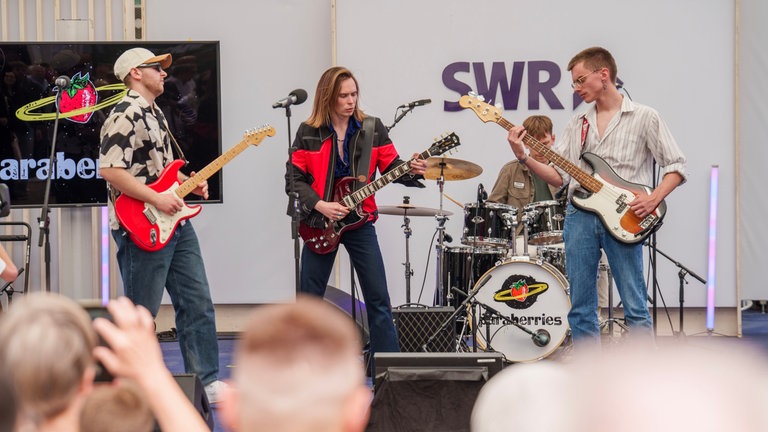 Die Band The Paraberries live auf dem Mannheimer Maimarkt.