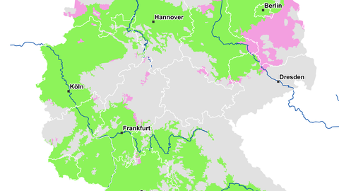Landkarte der Ausbreitung der Apfelblüte in Deutschland am 26. April 2021