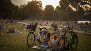 Aachener Weiher in der Abendsonne