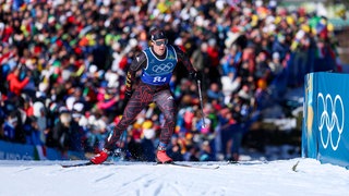 Skilangläufer Jan Stölben bei den Olympischen Winterspielen in Italien. 
