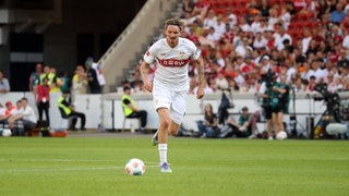 VfB-Stürmer Nick Woltemade (hier im Testspiel gegen Bologna)