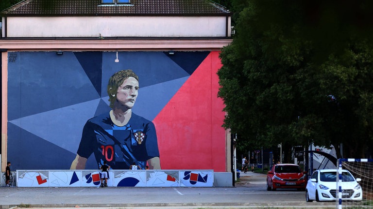 Wandbemalung von Ex-Spieler Luka Modric in Mostar