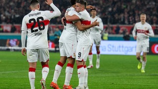 Spieler des VfB Stuttgart beim Torjubel