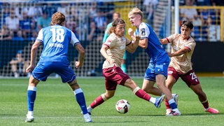 Spielszene aus dem Testspiel KSC gegen Hoffenheim