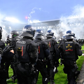 Polizeieinsatz im Stadion von Waldhof Mannheim