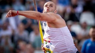 Julian Weber vom USC Mainz bei den Deutschen Leichtathletik-Meisterschaften in Dresden.
