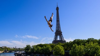 Klippenspringerin Maike Halbisch bei den Europameisterschaften in Paris. 