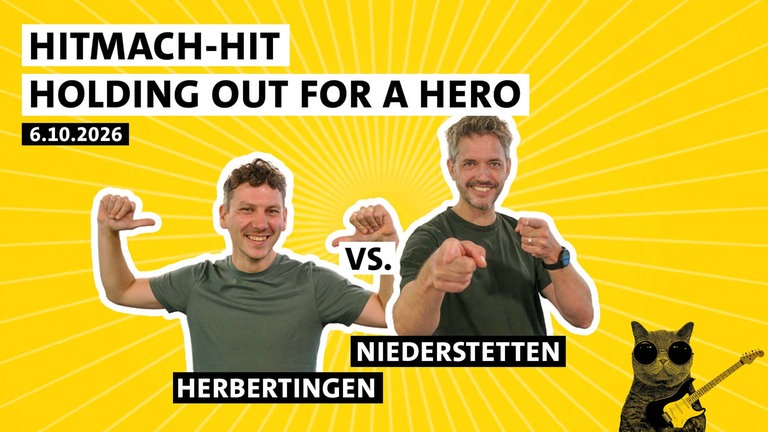 Julian Hammerstein und Benedict Walesch kämpfen um den Sieg beim HITmach-Duell am 6. Oktober 2026 in Herbertingen und Niederstetten zur SWR1 BW Hitparade
