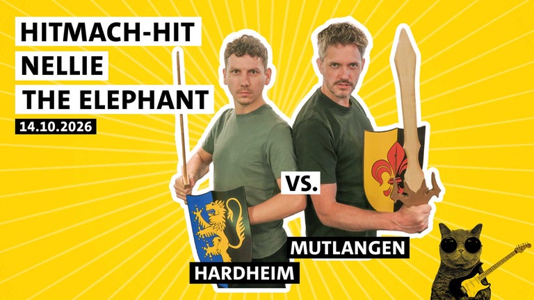 Julian Hammerstein und Benedict Walesch kämpfen um den Sieg beim HITmach-Duell am 14. Oktober 2026 in Hardheim und Mutlangen zur SWR1 BW Hitparade