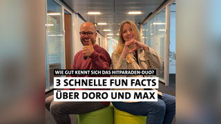 Text "3 schnelle Fun Facts über Doro und Max" mit Doro Büttner und Max Oehl im Bild.