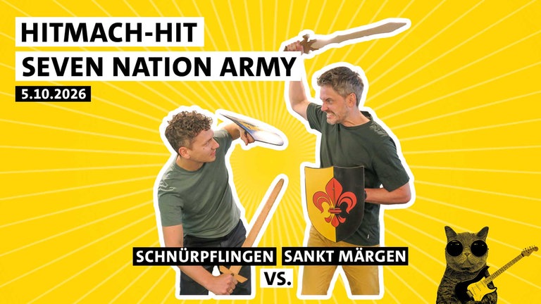 Julian Hammerstein und Benedict Walesch kämpfen um den Sieg beim HITmach-Duell am 5. Oktober 2026 in Schnürpflingen und Sankt Märgen zur SWR1 BW Hitparade
