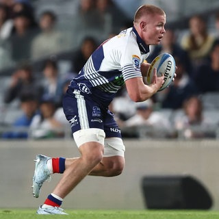 Spiel der vierten Runde von Super Rugby Pacific zwischen den Blues und den Crusaders: Anton Segner (Blues) 