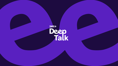 Schriftzug SWR Deep Talk auf violettem Hintergrund. Es ist das Bannerbild des Youtube Kanals SWR Deep Talk. 