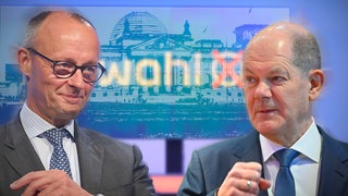 Olaf Scholz (SPD) und Friedrich Merz (CDU) im Rede-Duell